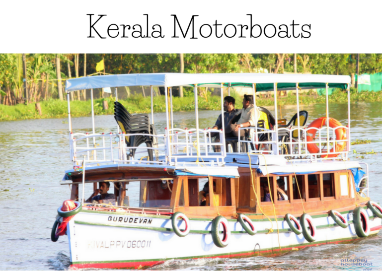 Motor boats in Kerala backwaters
