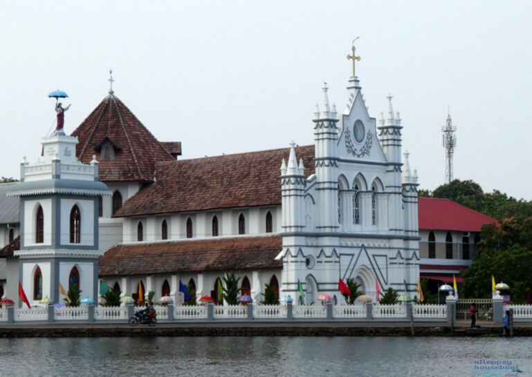 church along alleppey backwaters